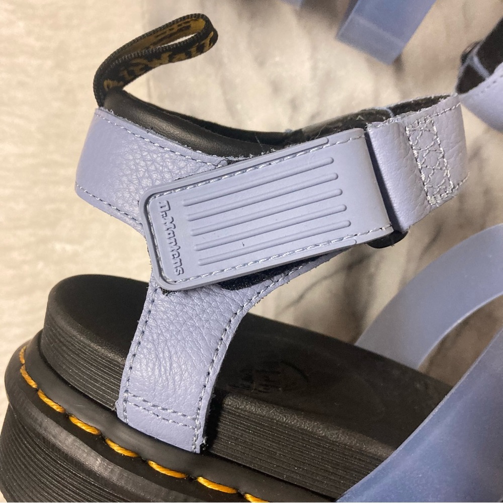 SOLD Dr.Martens Blaire Jelly Glitter Leather Strap Sandals Chunky Sole Blue - Picture 13 of 14